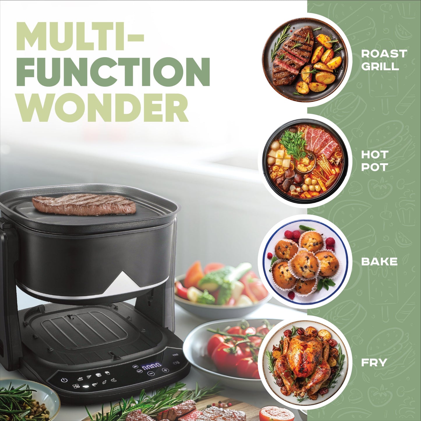 Angaar 3-in-1 Air Fryer Grill Hotpot