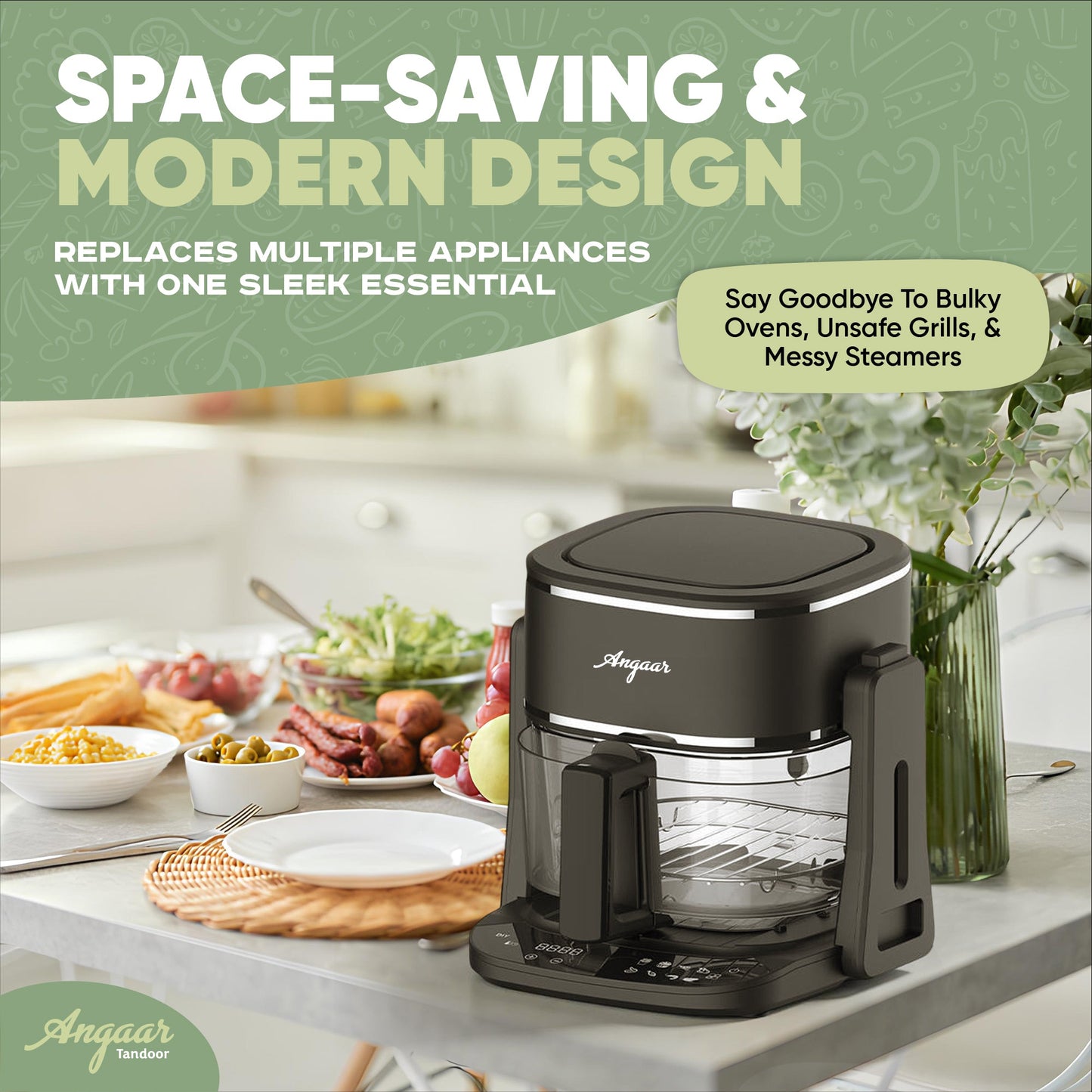 Angaar 3-in-1 Air Fryer Grill Hotpot